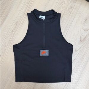 Nike Black Sleeveless Zip Crop Tank